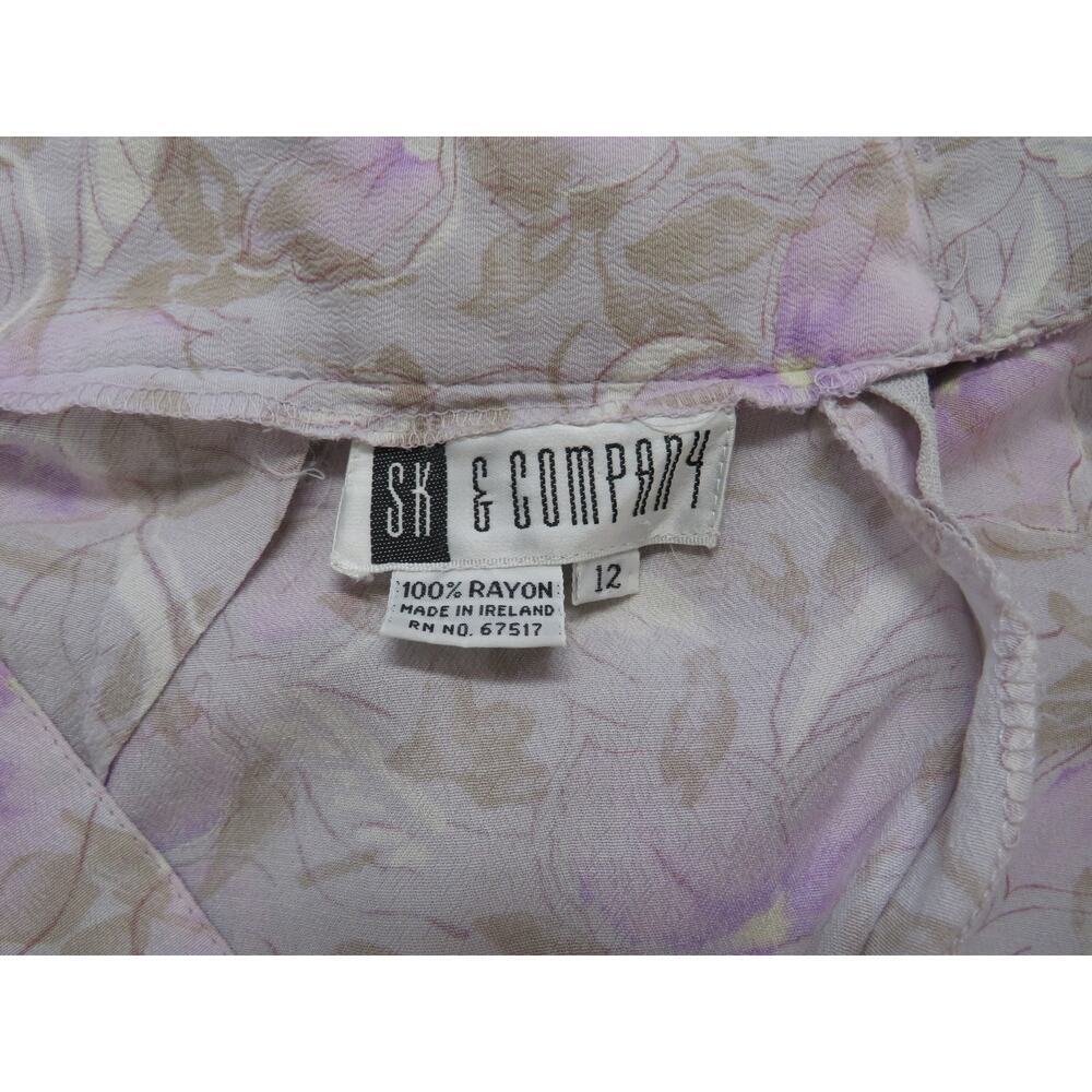 Made in Ireland 100% Rayon Vintage Skirt Women's 12 Pastel Floral Cottage Fairy - Picture 7 of 12